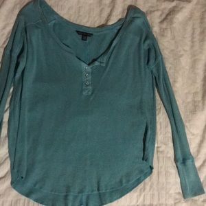 teal long sleeve button down